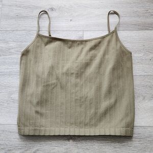 J.o & Co Harlow Tank Top Camel Color Womens L XL Spaghetti Strap Cropped